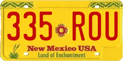 NM license plate 335ROU