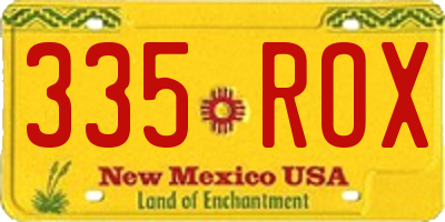 NM license plate 335ROX