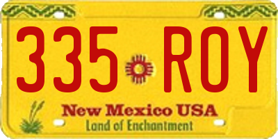 NM license plate 335ROY