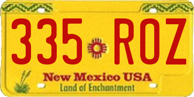 NM license plate 335ROZ