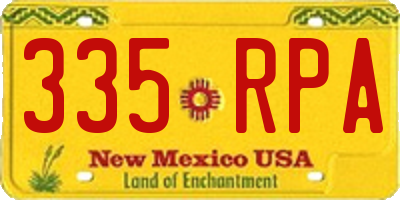 NM license plate 335RPA