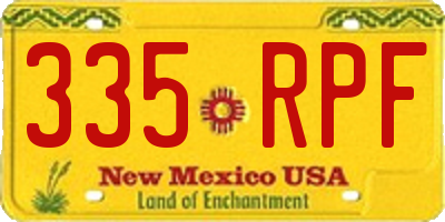 NM license plate 335RPF