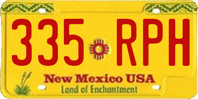 NM license plate 335RPH