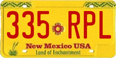 NM license plate 335RPL