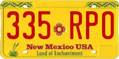 NM license plate 335RPO