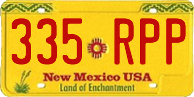 NM license plate 335RPP