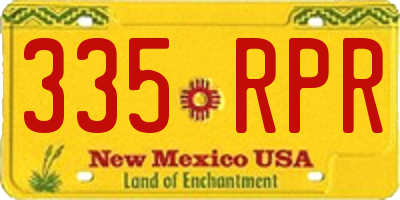 NM license plate 335RPR