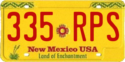 NM license plate 335RPS