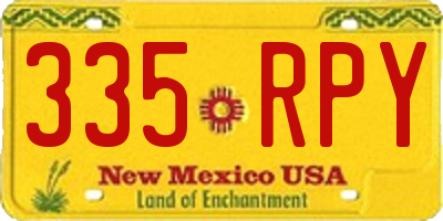 NM license plate 335RPY