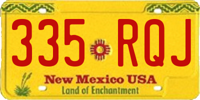 NM license plate 335RQJ