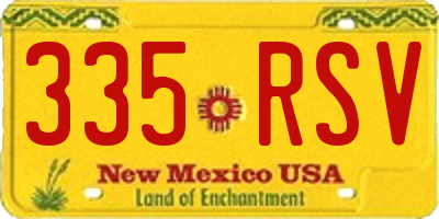 NM license plate 335RSV