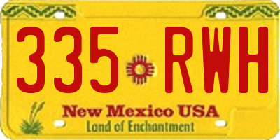 NM license plate 335RWH