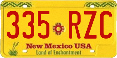 NM license plate 335RZC
