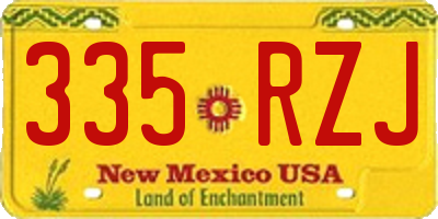 NM license plate 335RZJ