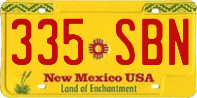 NM license plate 335SBN
