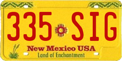 NM license plate 335SIG