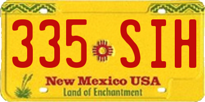NM license plate 335SIH