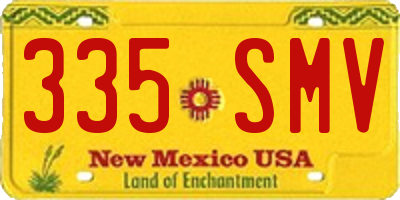 NM license plate 335SMV