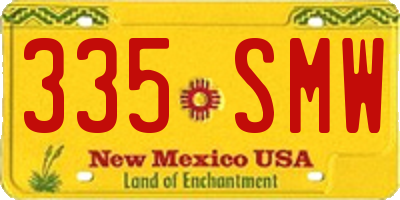 NM license plate 335SMW