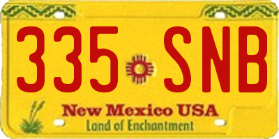 NM license plate 335SNB
