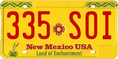 NM license plate 335SOI