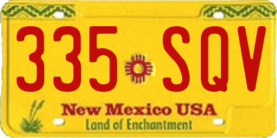 NM license plate 335SQV