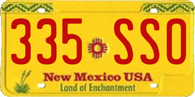 NM license plate 335SSO