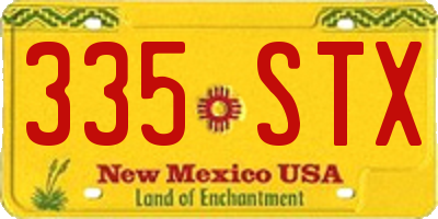NM license plate 335STX