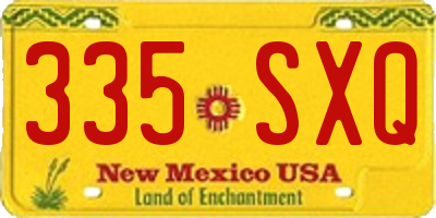 NM license plate 335SXQ