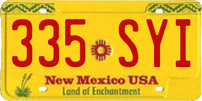 NM license plate 335SYI