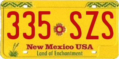NM license plate 335SZS
