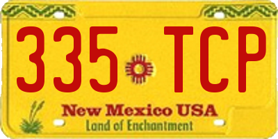 NM license plate 335TCP