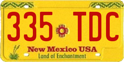 NM license plate 335TDC