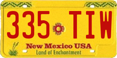 NM license plate 335TIW