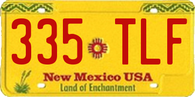 NM license plate 335TLF