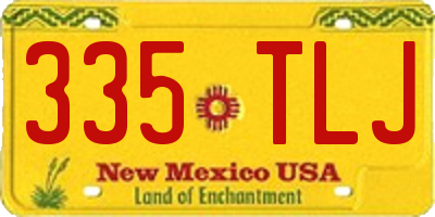 NM license plate 335TLJ