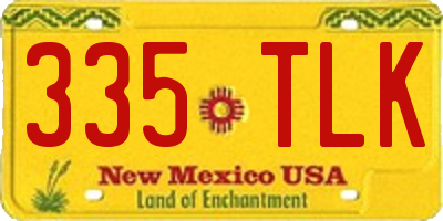 NM license plate 335TLK