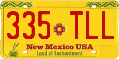 NM license plate 335TLL