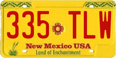 NM license plate 335TLW