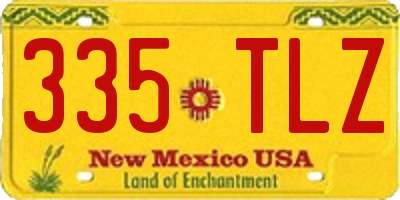 NM license plate 335TLZ
