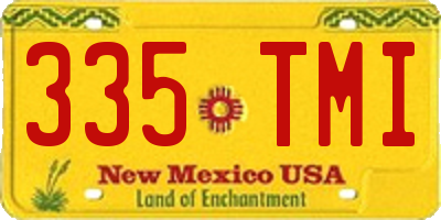 NM license plate 335TMI