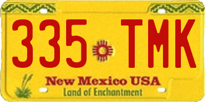 NM license plate 335TMK