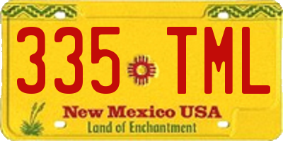 NM license plate 335TML