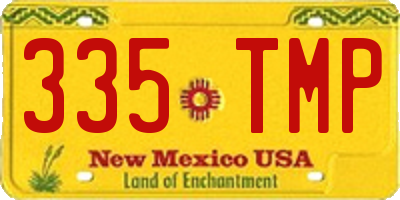 NM license plate 335TMP