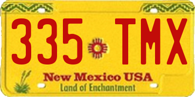 NM license plate 335TMX