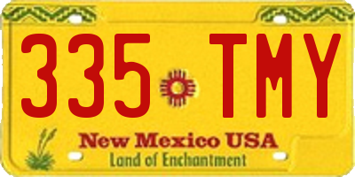 NM license plate 335TMY