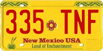 NM license plate 335TNF