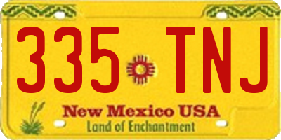 NM license plate 335TNJ