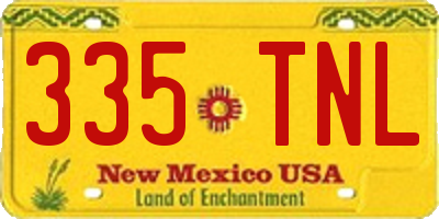 NM license plate 335TNL
