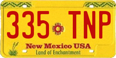NM license plate 335TNP